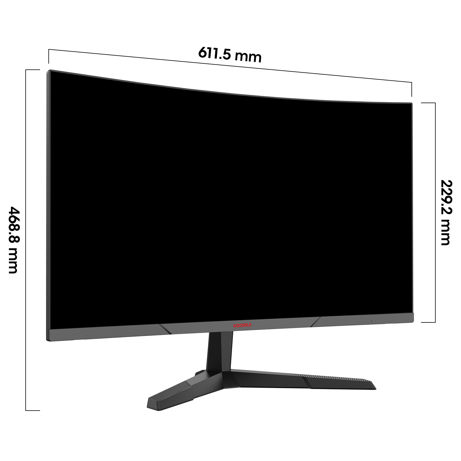 KOORUI 27 Inch Curved Gaming Monitor, FHD 1080p, 1ms Response Time, 180Hz Refresh Rates, HDMI 2.0/DP 1.2, 250cd/m² Brightness